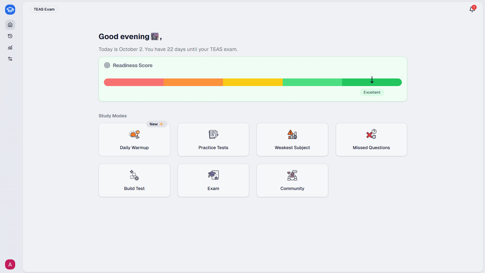TEAS 7 Exam Preparation Dashboard